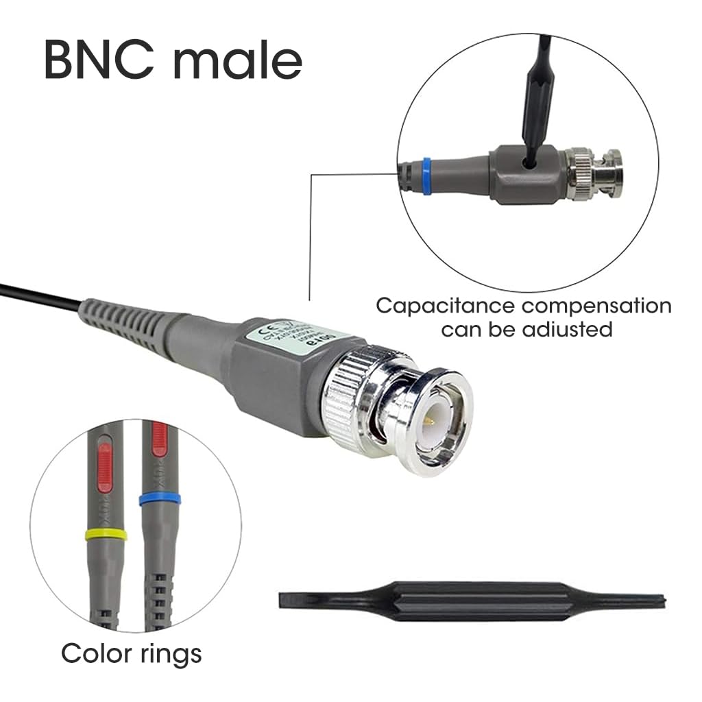 Serplex P6100 Oscilloscope Clip Probes 100 MHz 600V DC High Sensitivity Oscilloscope Clip Probe 10: 1 and 1: 1 for DSO-TC2 / DSO-TC3 Oscilloscope Digital/Virtual/Handheld Oscilloscopes (2 Pack) Serplex P6100 Oscilloscope Clip Probes 100 MHz 600V DC High Sensitivity Oscilloscope Clip Probe 10: 1 and 1: 1 for DSO-TC2 / DSO-TC3 Oscilloscope Digital/Virtual/Handheld Oscilloscopes (2 Pack)